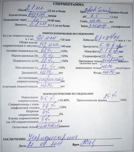 стоимость спермограммы